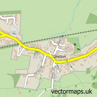Street map sample of Gretton, Gloucestershire