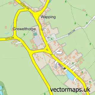 Street map sample of Grewelthorpe, North Yorkshire