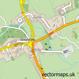 Street map sample of Greystoke, Cumbria