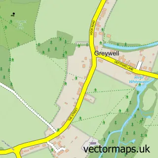 Street map sample of Greywell, Hampshire