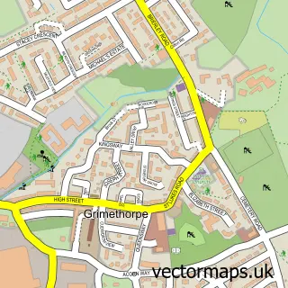 Street map sample of Grimethorpe, South Yorkshire