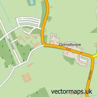 Street map sample of Grimsthorpe, Lincolnshire