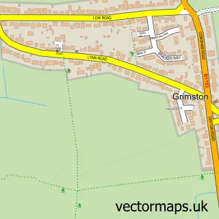 Street map sample of Grimston, Norfolk