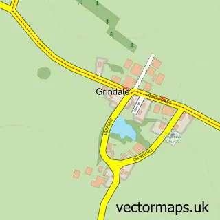 Street map sample of Grindale, East Riding of Yorkshire