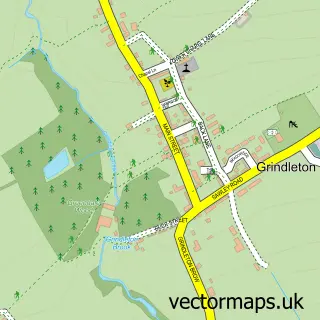 Street map sample of Grindleton, Lancashire