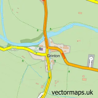 Street map sample of Grinton, North Yorkshire