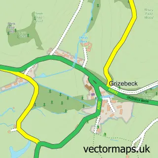 Street map sample of Grizebeck, Cumbria