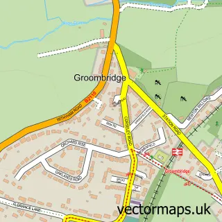 Street map sample of Groombridge, East Sussex