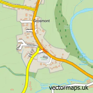 Street map sample of Grosmont, Gwent