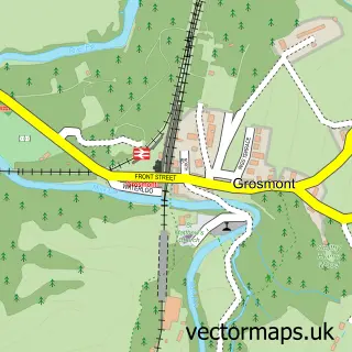 Street map sample of Grosmont, North Yorkshire