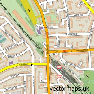 Street map sample of Grove Park, Greater London