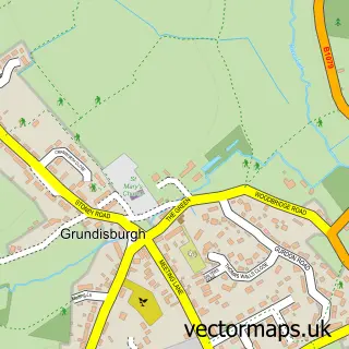 Street map sample of Grundisburgh, Suffolk
