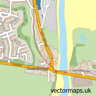 Street map sample of Guardbridge, Fife