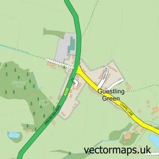 Street map sample of Guestling Green, East Sussex