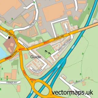 Street map sample of Guide, Lancashire