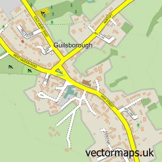 Street map sample of Guilsborough, Northamptonshire