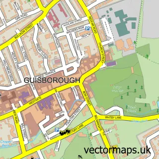 Street map sample of Guisborough, North Yorkshire