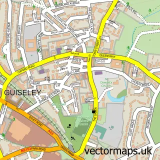 Street map sample of Guiseley, West Yorkshire