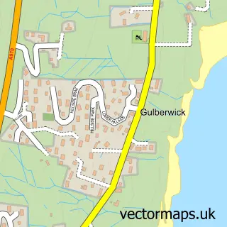 Street map sample of Gulberwick, Shetland