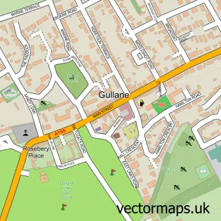 Street map sample of Gullane, East Lothian