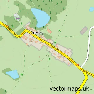 Street map sample of Gumley, Leicestershire