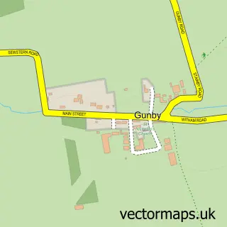 Street map sample of Gunby, Lincolnshire