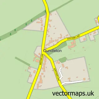 Street map sample of Gundleton, Hampshire