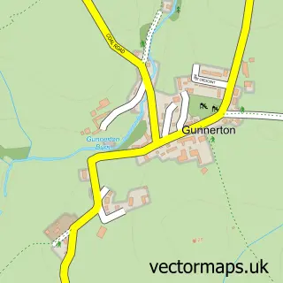Street map sample of Gunnerton, Northumberland