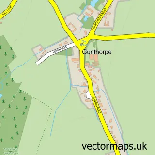 Street map sample of Gunthorpe, Norfolk