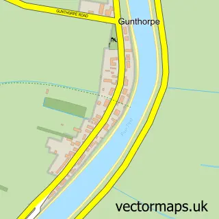 Street map sample of Gunthorpe, Lincolnshire