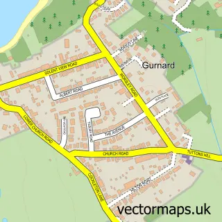Street map sample of Gurnard, Isle of Wight