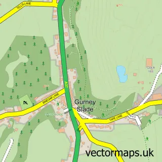 Street map sample of Gurney Slade, Somerset