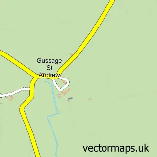 Street map sample of Gussage St Andrew, Dorset