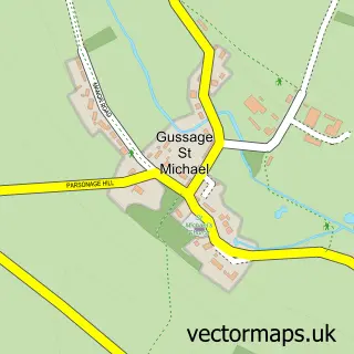 Street map sample of Gussage St Michael, Dorset