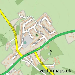 Street map sample of Gwernymynydd, Clwyd