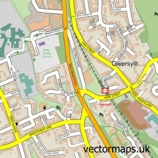 Street map sample of Gwersyllt, Clwyd