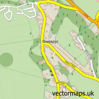 Street map sample of Gwespyr, Clwyd