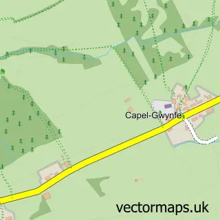 Street map sample of Gwynfe, Dyfed