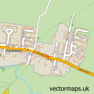 Street map sample of Hackleton, Northamptonshire