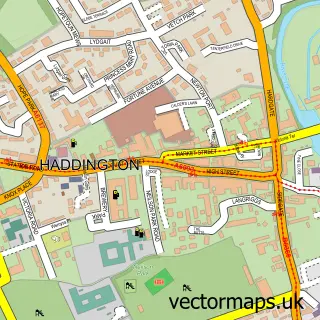 Street map sample of Haddington, East Lothian