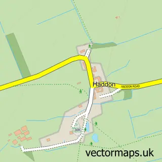Street map sample of Haddon, Cambridgeshire