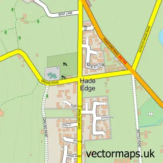Street map sample of Hade Edge, West Yorkshire