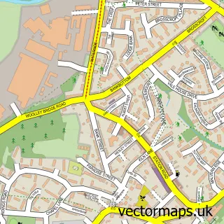 Street map sample of Hadfield, Derbyshire