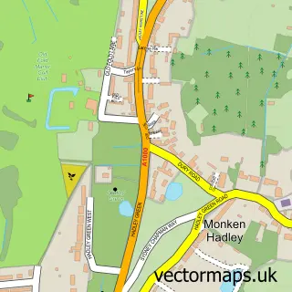 Street map sample of Hadley, Greater London