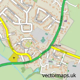 Street map sample of Hadlow, Kent