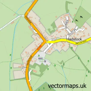Street map sample of Hadstock, Essex