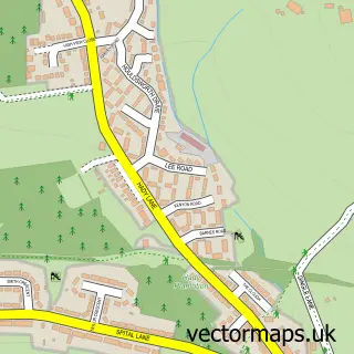 Street map sample of Hady, Derbyshire