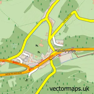 Street map sample of Hafodyrynys, Gwent