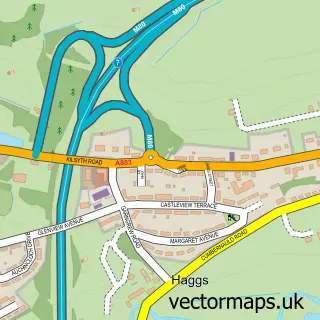 Street map sample of Haggs, Stirling and Falkirk