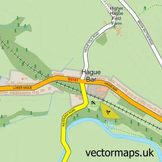 Street map sample of Hague Bar, Derbyshire